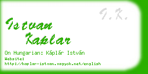 istvan kaplar business card