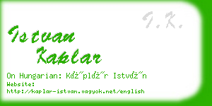 istvan kaplar business card